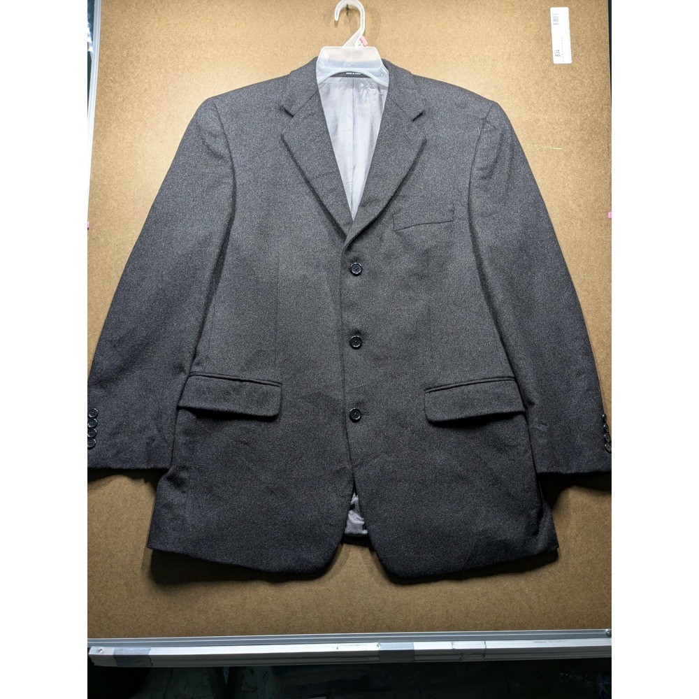 Lauren Ralph Lauren Lord & Taylor 100% Cashmere Blazer Gray 3 Button Coat 40R